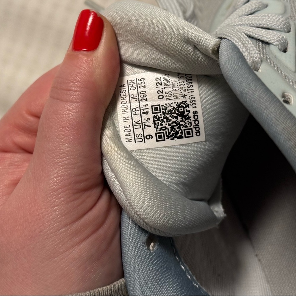 adidas Women's Light Gray and Light Blue Running Sneakers - Picture 8 of 9